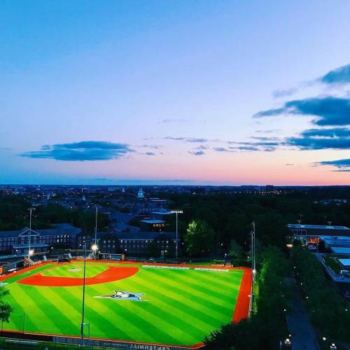 Baseball field at night