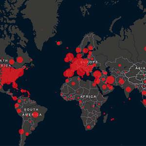 Johns Hopkins COVID-19 tracking map