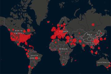 Johns Hopkins COVID-19 tracking map