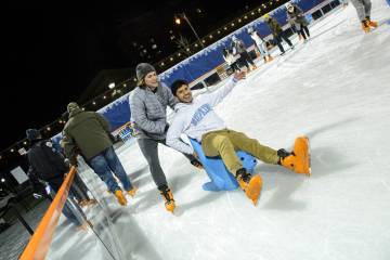 Skaters on the Johns Hopkins Ice Rink