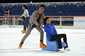 Senior skate night at the Johns Hopkins Ice Rink at Homewood